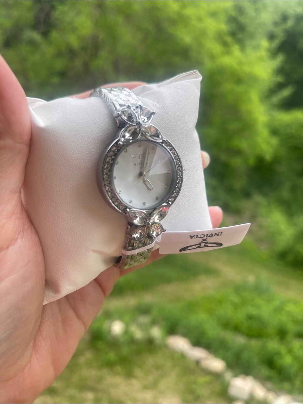 Invicta Silver-Tone Women's Crystal Butterfly Accent Watch (69101)